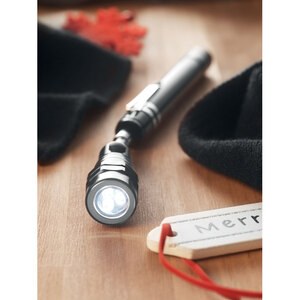 STRECH Extendable Magnetic LED Torch with Clip and Batteries - GiftRetail MO8621