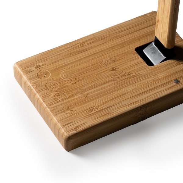 Claps 85063 - Foldable Bamboo Lamp with Wireless Charging Feature