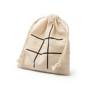 Claps 95128 - Wooden Tic-Tac-Toe Game with Cotton Pouch