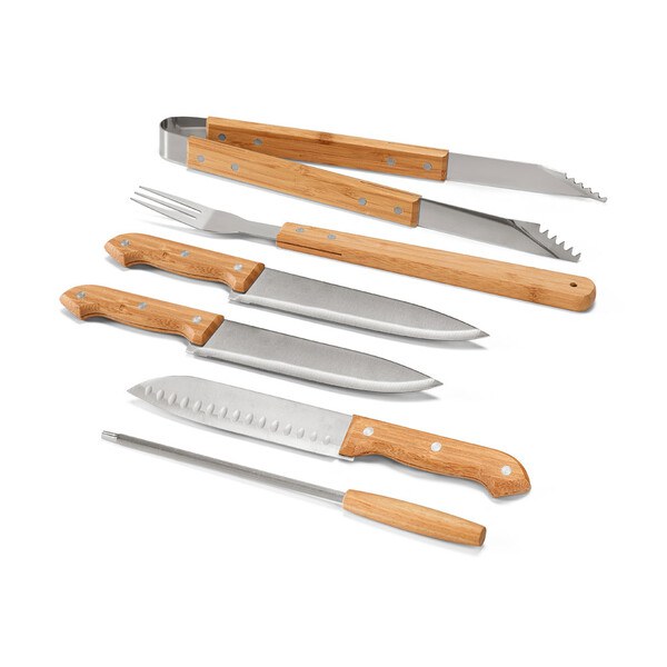 Barbecue set supplied in a bamboo case - Egotier 53844