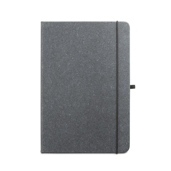 A5 notebook with rigid cover in leather (70% recycled) with lined sheets - Egotier 93087
