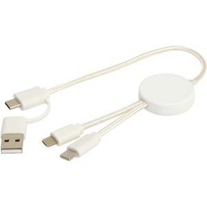 Citala 5-in-1 recycled plastic 30 cm data sync and 27W fast charge cable - EgotierPro 124427