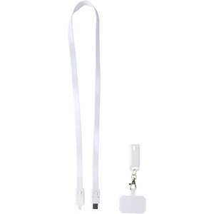 Franz recycled plastic smartphone lanyard with built-in data sync and 65W fast charge 5-in-1 cable - EgotierPro 124447