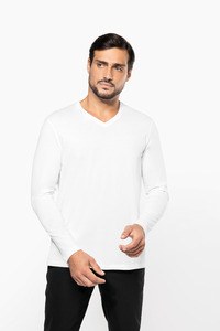 Kariban Premium PK306 - Supima® Herren-T-Shirt mit V-Ausschnitt und langen Ärmeln