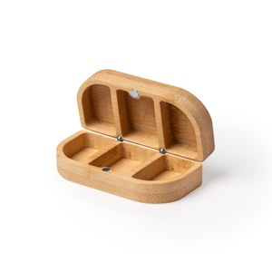 Stamina SB1477 - MILDOR Bamboo pill box with three separated compartments
