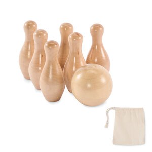 BOLITO Mini-Bowling-Set Kiefernholz - GiftRetail MO2434
