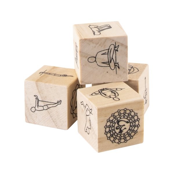 Claps 95113 - Pine Wood Yoga Dice Game Set