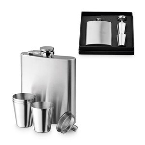 Set aus Edelstahlflasche und Gläsern 200 mL - Egotier 94665