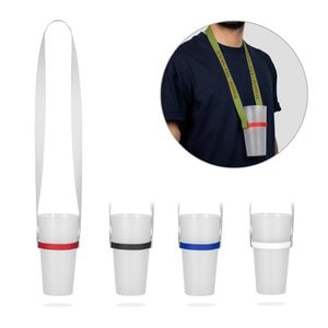 Lanyard'In 94417 - Recycled polyester (100% rPET) sublimation lanyard with silicone cup holder
