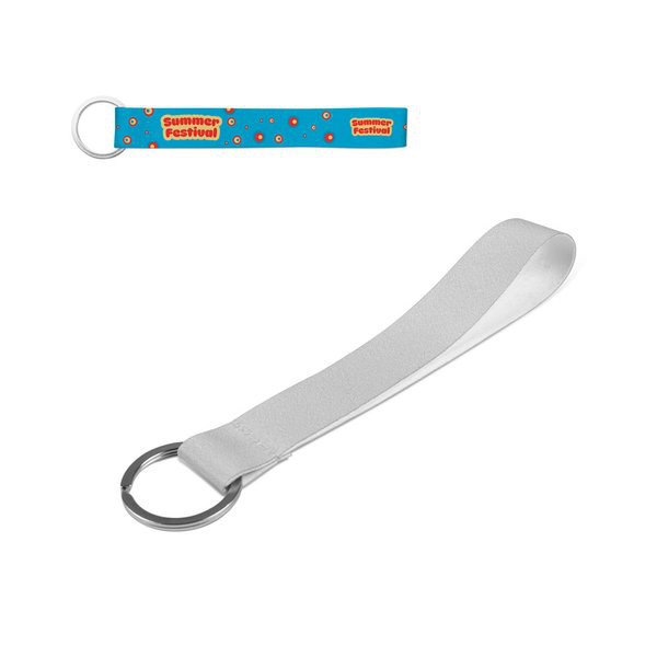 Short polyester lanyard for sublimation with ring
