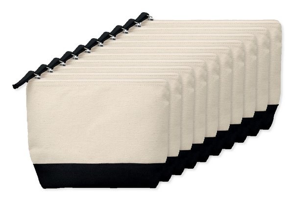 KLEUREN Stylish Two-Tone Cotton Cosmetic Bag with Zipper