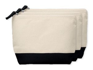 Pack of 30 GiftRetail MO9815 - KLEUREN Stylish Two-Tone Cotton Cosmetic Bag with Zipper