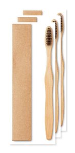 Pack mit 30 GiftRetail MO9877 - DENTOBRUSH Zahnbürste Bambus