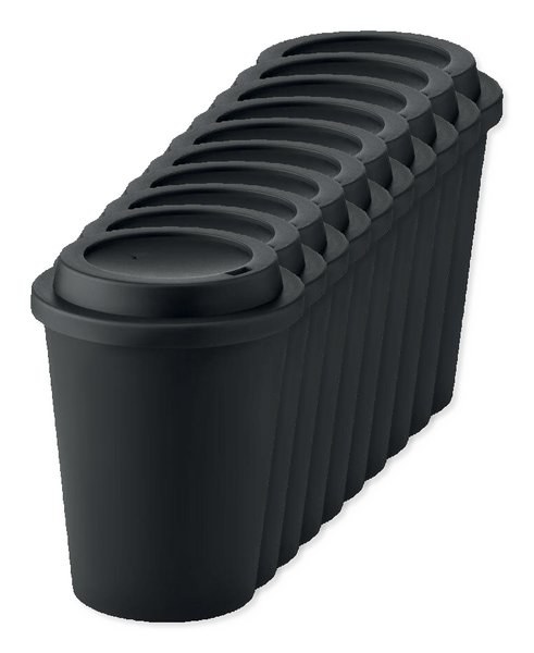 Pack mit 100 GiftRetail MO6582 - NOLA Doppelwandiger Becher PP 300 ml