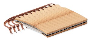 Pack mit 10 GiftRetail MO6623 - MANSAN Bambusgriff Klappmesser aus Edelstahl