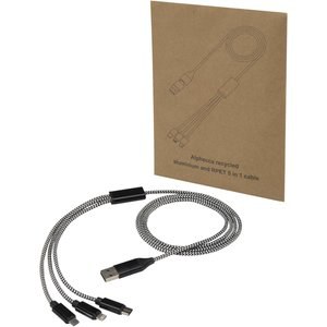 Alphecca 5-in-1-Ladekabel aus recyceltem Aluminium und RPET - EgotierPro 124492
