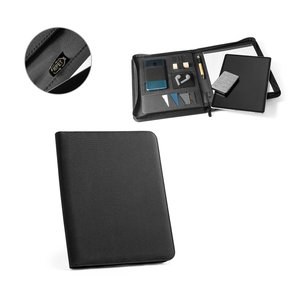 A4 folder in recycled polyester (100% rPET) 300D with zipper - Egotier 93579A