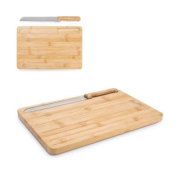 Brotschneidebrett aus Bambus, inklusive Messer - Egotier 94394