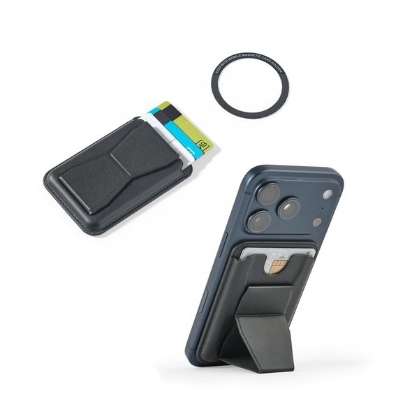 Magnetischer Kartenhalter aus PU-Leder, lässt sich einfach an der Rückseite Ihres Mobiltelefons befestigen und verfügt über RFID-Blockierung